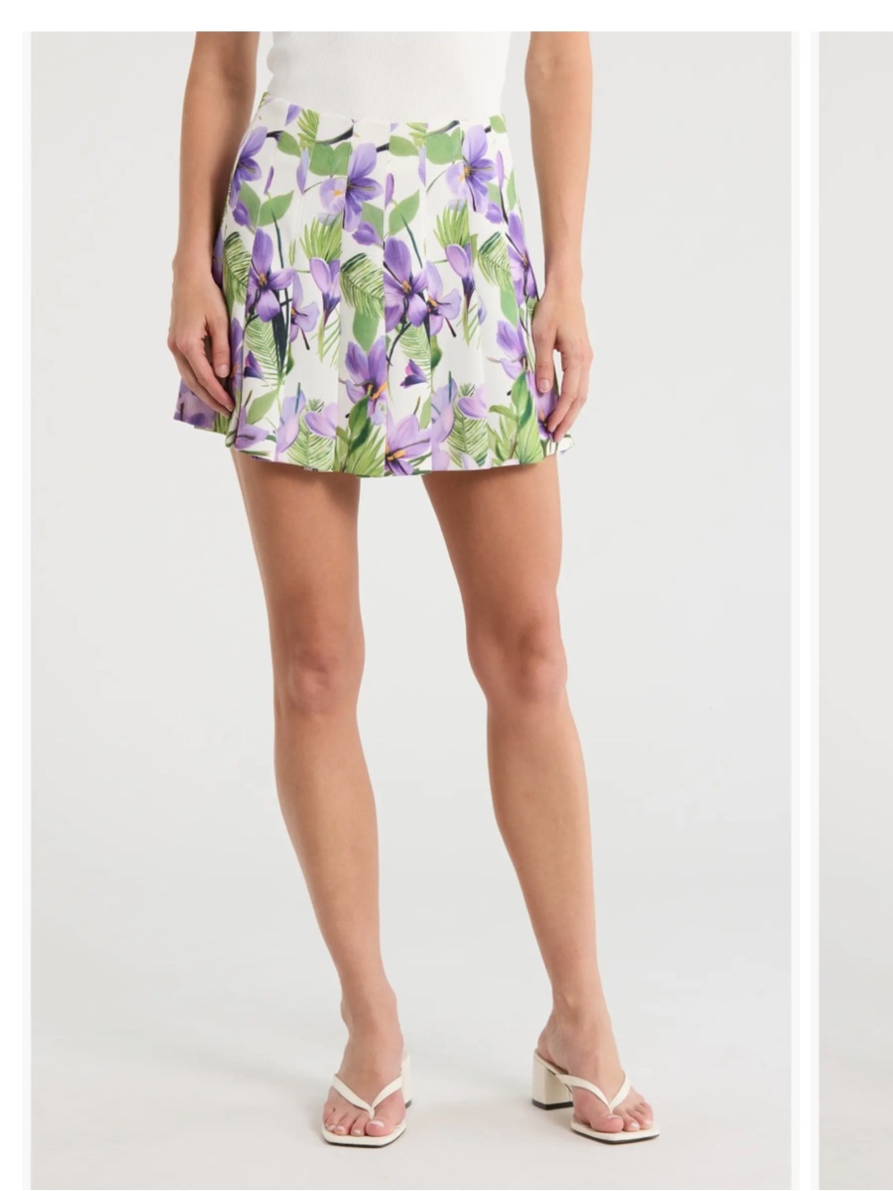 Alice + Olivia Purple Floral A-Line Mini Skirt